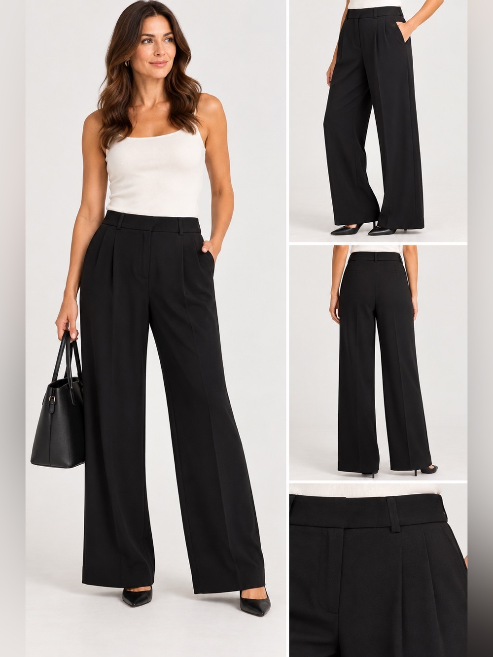 Chico's Wide Leg Pants in Black Size 14R Like New